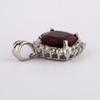 Dyed Ruby Cushion Pendant 925 Sterling Silver Platinum Plated White Topaz Handmade Fine Jewelry Gift for Her