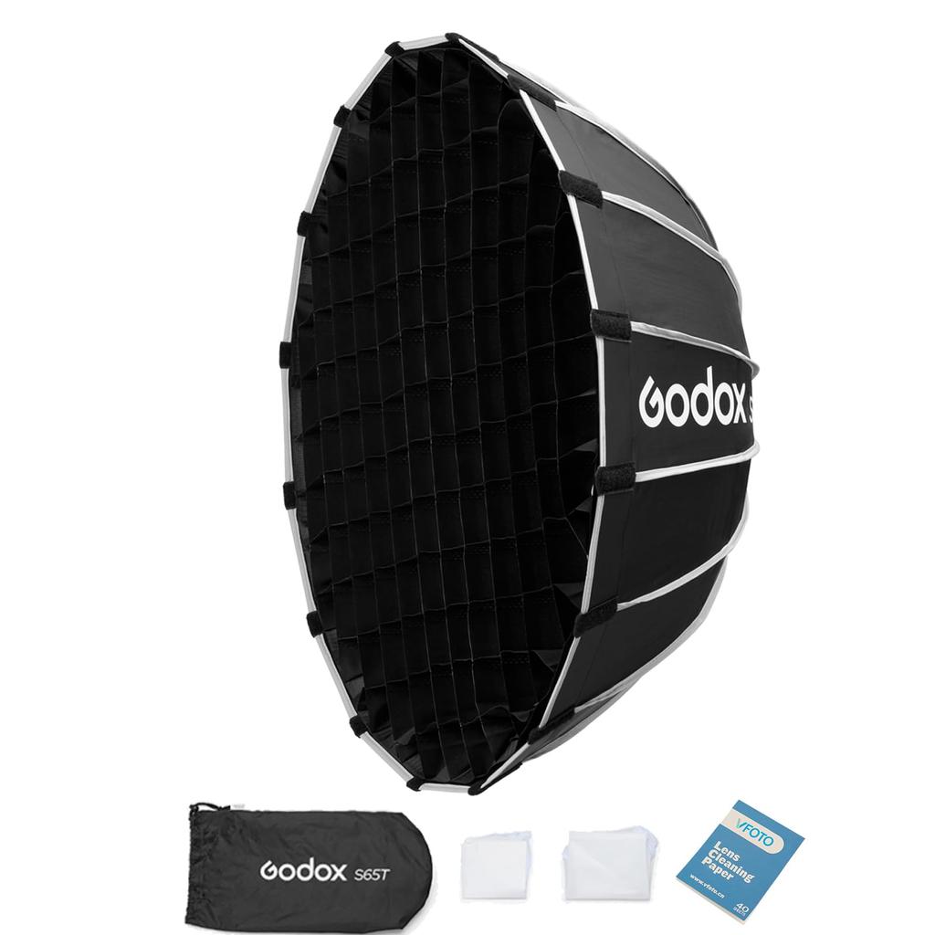 GODOX S65T Twelve Horn Softbox 65CM Umbrella Quick Release Soft Box with Honeycomb Grid Foldable with Storage Bag Bowens Mount Godox SL60W SL60IID