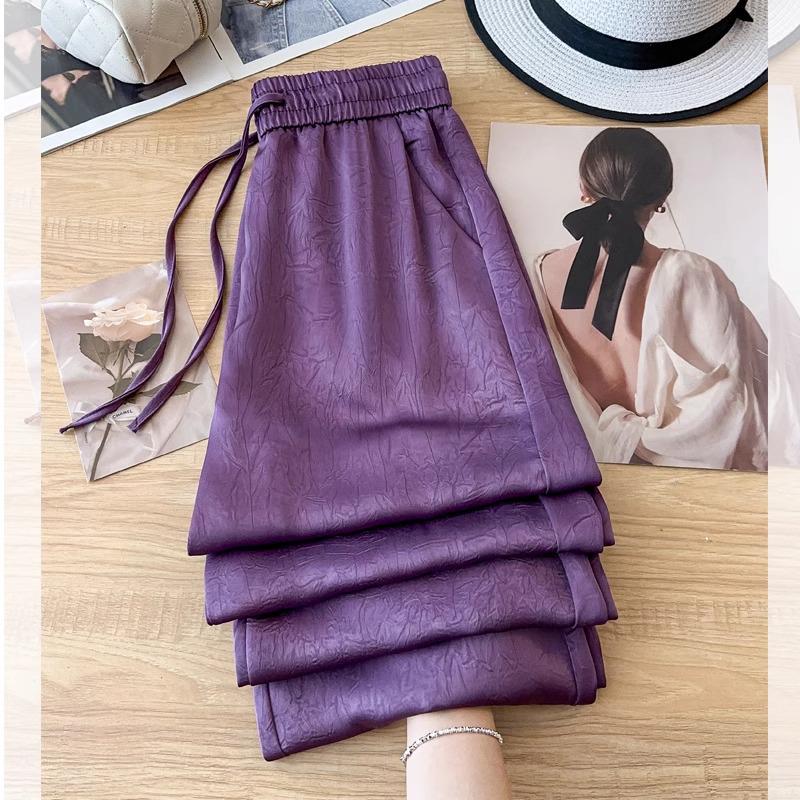 Pink Printed Wide-Leg Pants for Women - Spring/Summer 2025: Comfortable, Versatile, Sun Protection, Casual Style