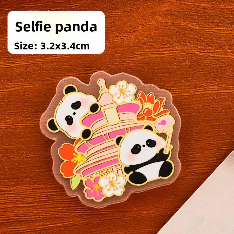 Cute Panda Fridge Magnet Cartoon Magnetic Fridge Decoration Acrylic Sheet Commemorative Small Gift