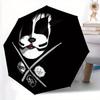 Drummer KISS Automatic Folding Cute Windproof Umbrella with Sturdy Iron Frame, Portable Compact Travel Umbrella All-Season Use Parties 0807062