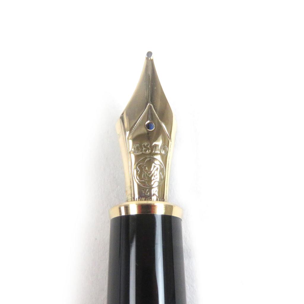 Excellent MONTBLANC Fountain Pen Meisterstck Classic Cap Type Black Gold 14K Mens Used