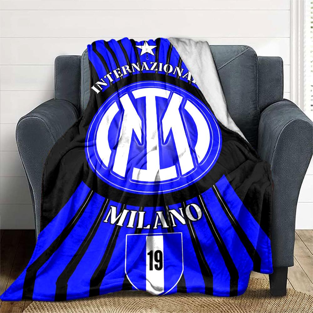 1pc Internazionale Milano Blanket, Gift, for Men and Women, Soft Blanket, Good for Sofa Bed Couch Travel, Lightweight Flannel Blanket