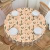 Round Peach Orchids Spring Garden Tablecloth Waterproof Oil-Proof Table Cover 60 Inch Table Cloth