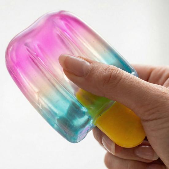Colorful Ice Stick Squeeze Toy Stress Relief Simulation Ice Cream Sensory Toy Stress Ball Hand Exercise Toy Summer Party Birthday