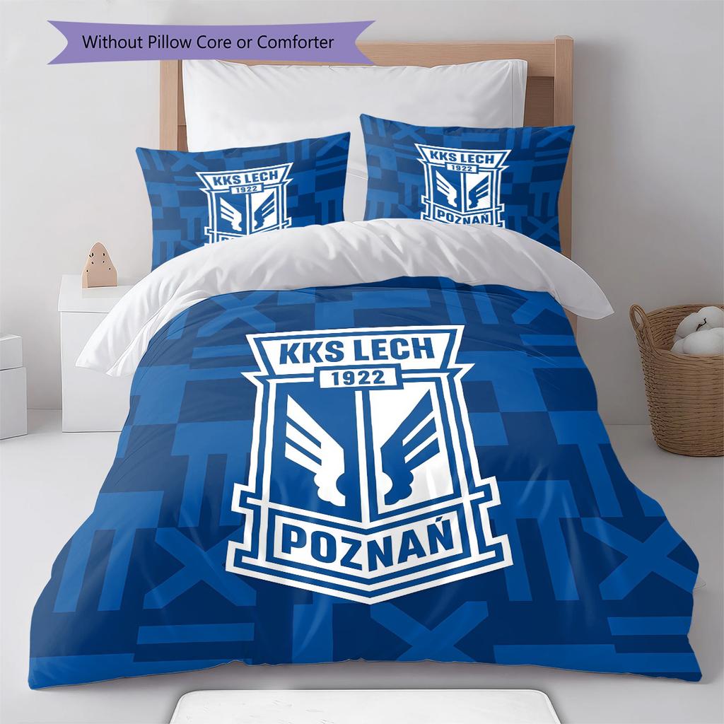 Set Biancheria da Letto con Fantasia Lech Poznań Copripiumino Federa Decorazione per la Casa Regalo (1 * copripiumino + 2 * federa, senza nucleo)