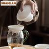 Mutton Fat Jade Porcelain Sancai Gaiwan Elegant Tea Tureen Tea Bowl With Lid Kit Tea Brewing Cover Bowl Chinese Tea Set Craft