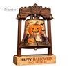 Housewarming Gift Ideas Vintage Halloween Wooden Bell Decor, Rustic Farmhouse Shelf Sitter with Artistic Photo Props Metal Wood Stand, Tabletop