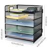 VANRA Document Letter Tray with Mesh A4 Horizontal Letter File Tabletop Storage Document Office Office Pen Tray, 5-Tier Handle, Metal, Size, Case,