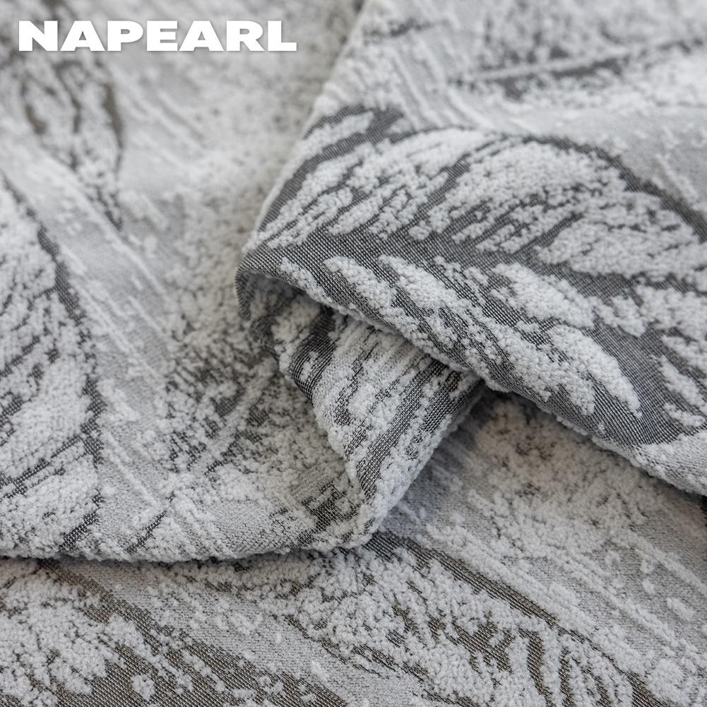 1PC NAPEARL Modern Light Gray Mixed Pattern Jacquard Curtain Texture Soft Light Sheer Curtain for Bedroom Living Room Home Decor
