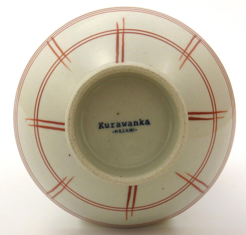 Hasami-Keramik Wazan-Ofen Gittermuster Kurawanka Reisschüssel-Paar