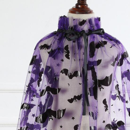 Halloween Cape Lightweight All-Match Dress Up Spider Web Bat Tulle Cloak Cosplay Costume Photography Prop