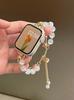 Cat Eye Crystal Bracelet Band for Apple Watch iWatch Series 12 11/10 38/40/41/42/44/45/46/49mm, Women Replacement Strap, White Opal Gold Clasp