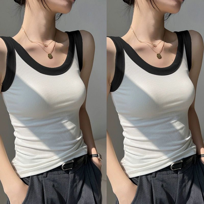 Women's Tank Top Summer New Patchwork Design Sense Base Shirt Sleeveless Inner Anti Slip Top