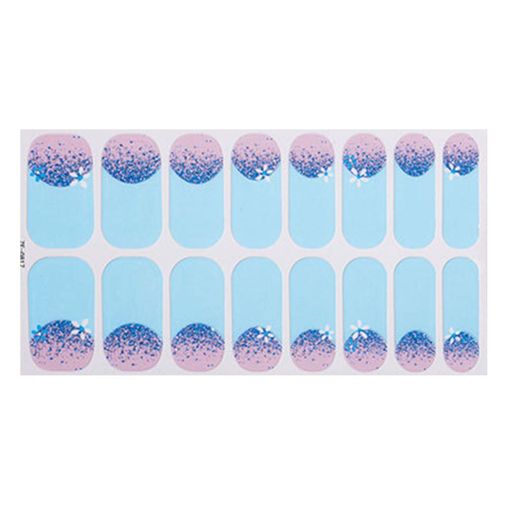 French Tip Nail Sticker Glittering Nail Polish Stickers Flowers Gels Nail Strips Nail Art Decortions Manicures Supplies
