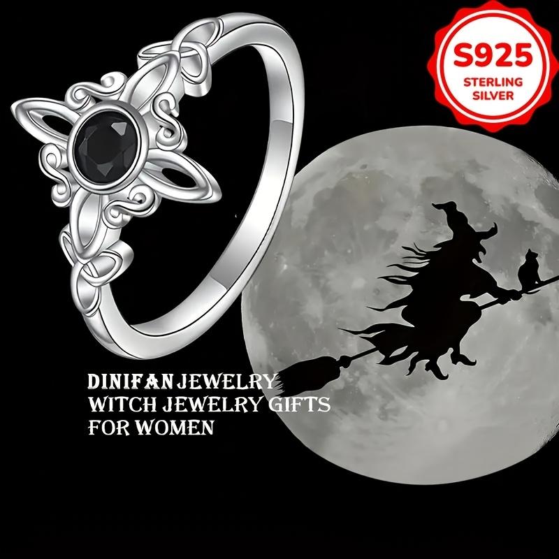 S925 Sterling Silver Exquisite Celtic Knot Black Zircon Ring for Ladies Personalized Ring Party Banquets Jewelry Gifts