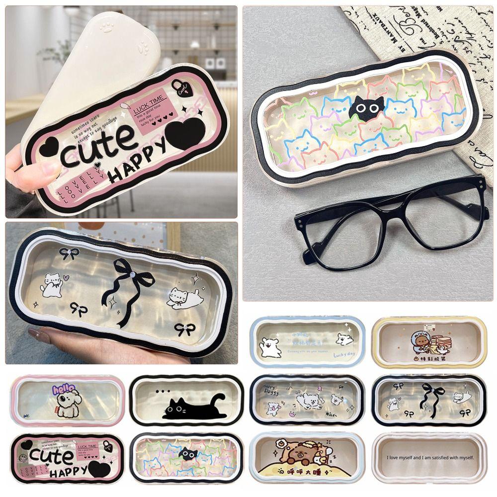 Cute Cat Sunglasses Storage Box Kawaii Puppy Transparent Glasses Case Glasses Protective Case Gifts for Girls