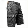Vintage Multi-Pocket Cargoshorts Herren Lässig Einfarbige Lockere Gerade Shorts Frühling Sommer Herrenmode Knielange Hosen