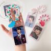 Acryl Fotorahmen Transparenter Fotokartenhalter Kpop Ordner Fotokarten Karten-Display-Ständer Kartenverpackungsmaterialien mit Anhänger