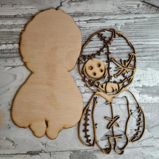 Yousheng Voodoo panenka Dřevěná cedule Strašidelná nástěnná dekorace Rustikální voodoo panenka cedule pro Halloweenskou dekoraci Dveře Stěny