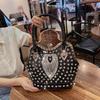 Luxury Fashion Diamonds Leather Women's Bag Small Crossbody Bucket Bag 2023 New Ladies Handbag Niche Party Evening Shoulder Bags
