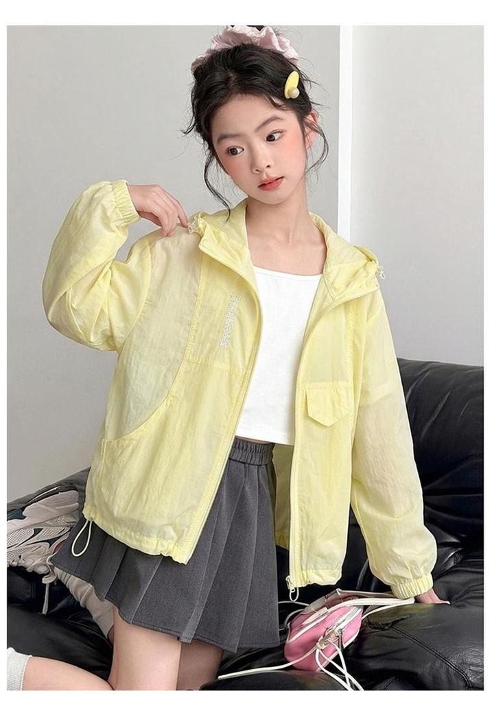 Kids' Lightweight Sun Protection Cardigan - Stylish Anti-UV Jacket for Girls