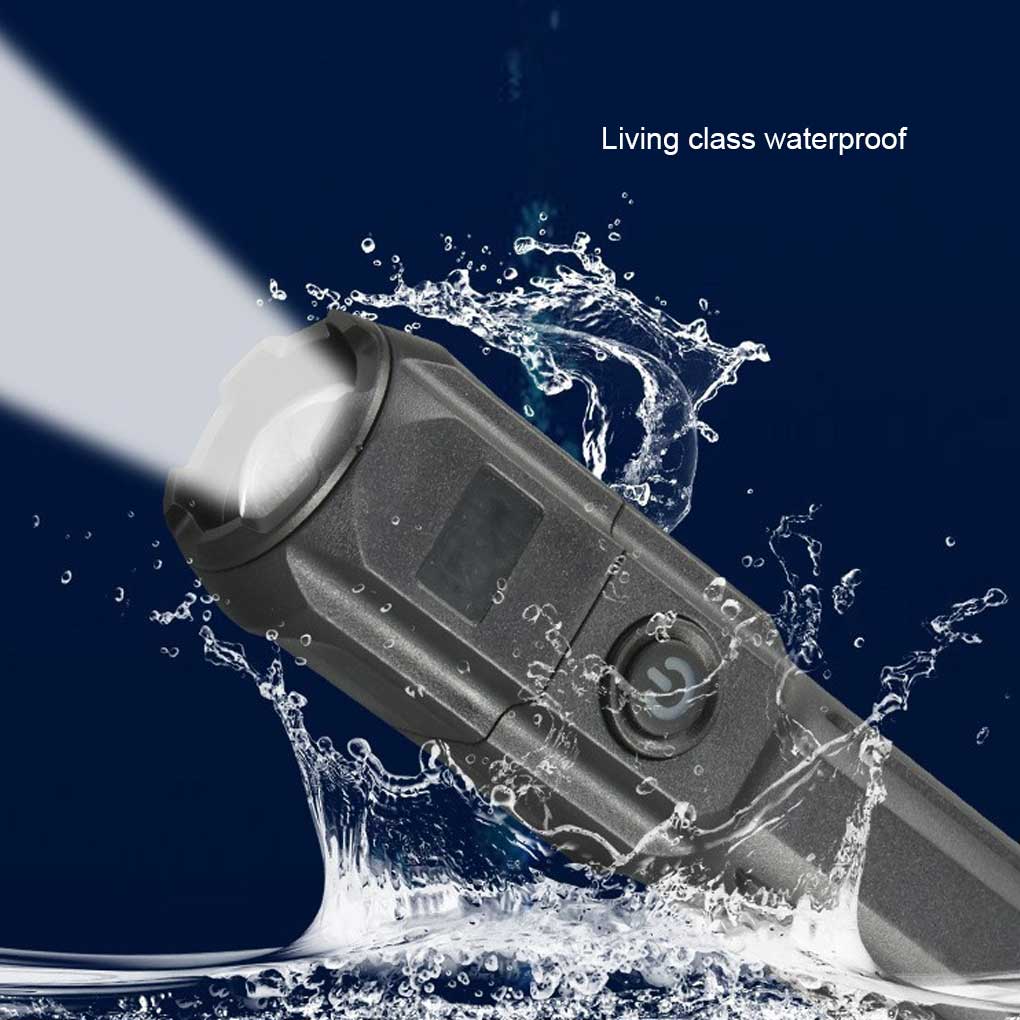 Portable Flashlight 4 Gears Brightness Torch with Side Light Night Work Lamp Camping Lantern Emergency for Outdoor