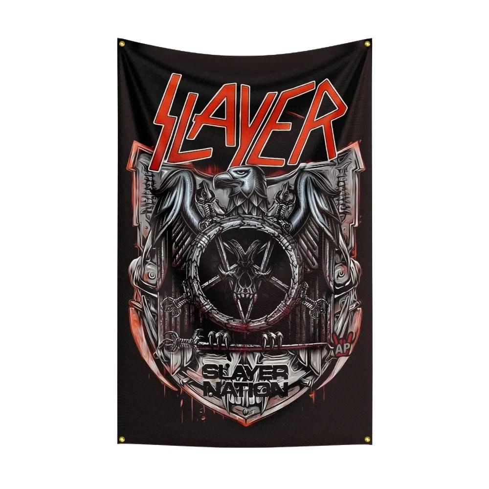 Tapestry heavy metal band Slayer 75x100 чёрный