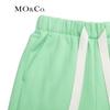 MO&Co. Women's Heart Logo Drawstring Slit Wide-Leg Sweatpants