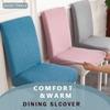 Conjunto de 4 Capas Elásticas para Cadeira Sala de Jantar Capas Slipcover Elásticas Sólidas Removíveis Protetor de Assento Protetor de Móveis Decoração para Escritório Casa