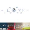 Creative Love Wall Clock Acrylic Mirror Wall Mounted Clock DIY Clock Wall Decal Living Room Bedroom Office Wall Decoration