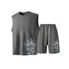 Mens Breathable Quick-Dry Sleeveless Tank Top Shorts Set Sportswear Lightweight Gym Outdoor Casual Wear