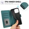 SY-003 For iPhone 14 Pro Case PU Leather Stand View Phone Wallet Cover with Hand Strap