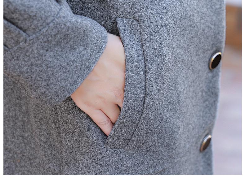 Spring Mid-Length Woolen Coat for Middle-Aged & Elderly Women - Casual Single-Breasted Cardigan with Small Lapel