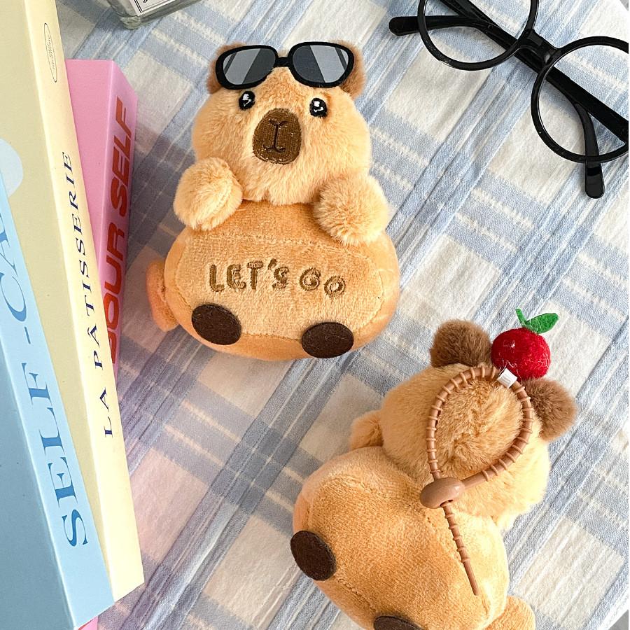 Capybara Sunglasses Plush Stuffed Toy Cherry Dolls Rope Kids Birthday Gifts