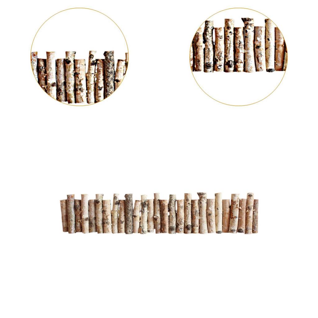 Birch Wood Mini Fence Decoration Lawn Decorative Versatile Flower Pot Border L