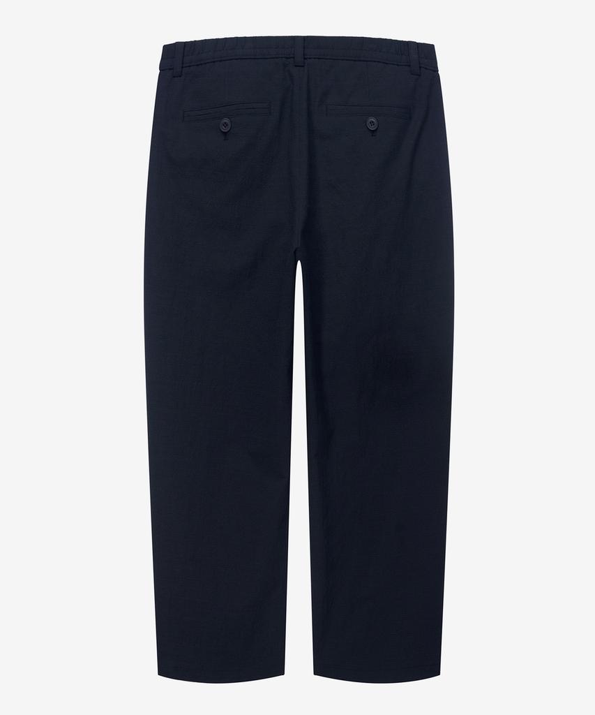 MINDBRIDGE [Couture] One-Puck Relaxed Fit Check Texture Seersucker Elastic Waist Pants