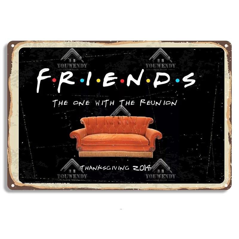 Central Perk Friends Kaffee, Vintage Metallblechschild, Dekorative Plakette, Retro Schild Cafe Küche Wohnzimmer Bar Poster, UW83