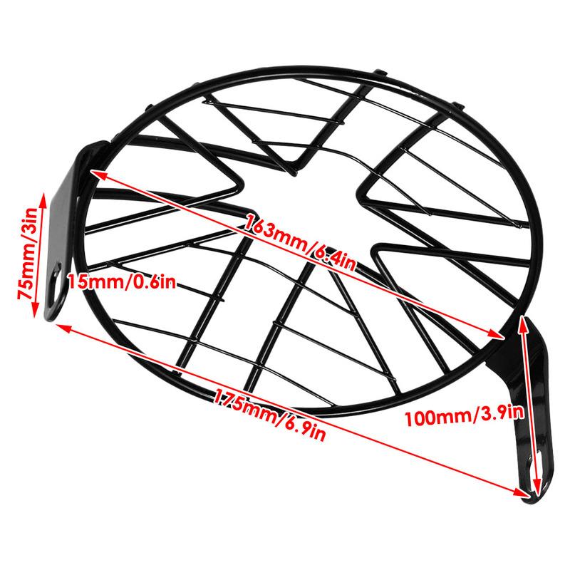 6.5inch Motorcycle Headlight Protector Retro Grill Cover Head Lamp Mesh Grille Universal For Ducati Chopper Yamaha Cafe Racer