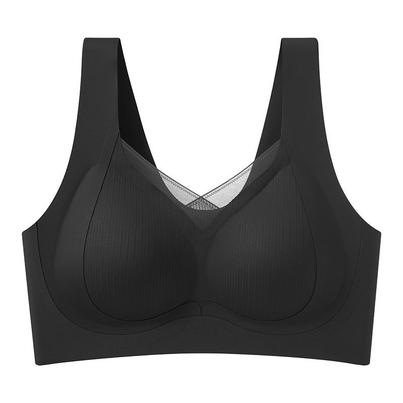 

Бесшовное женское нижнее белье: Маленькая грудь, Боковая поддержка, Бюстгальтер против провисания, Большой размер, Регулируемый подъем, Мягкий, Фиксированные чашки. 3XL 42/95BCD