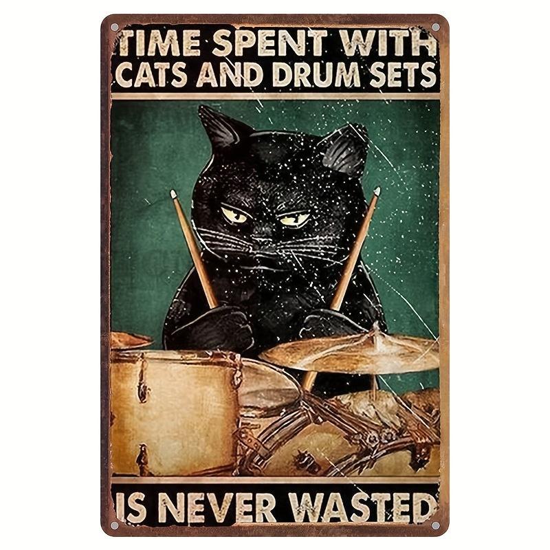 Vintage Schlagzeuger Anhänger Metall Blechposter Schlagzeug Metall Blechschild Poster Platte für Schlagzeuger Café Garage Fitnessstudio oder Boxclub Dekor