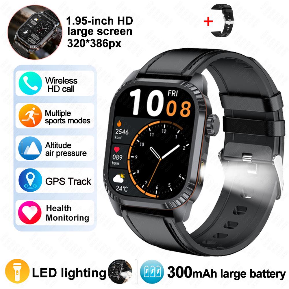2026 New GPS Tracking Smart Watch 1.96inch HD Screen LED Flashlight Multiple Sport Modes Waterproof Bluetooth Call Smart Watch