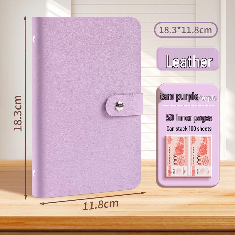 Międzynarodowy album oszczędnościowy na gotówkę A6: Księga do przechowywania banknotów o dużej pojemności i księga rachunkowa