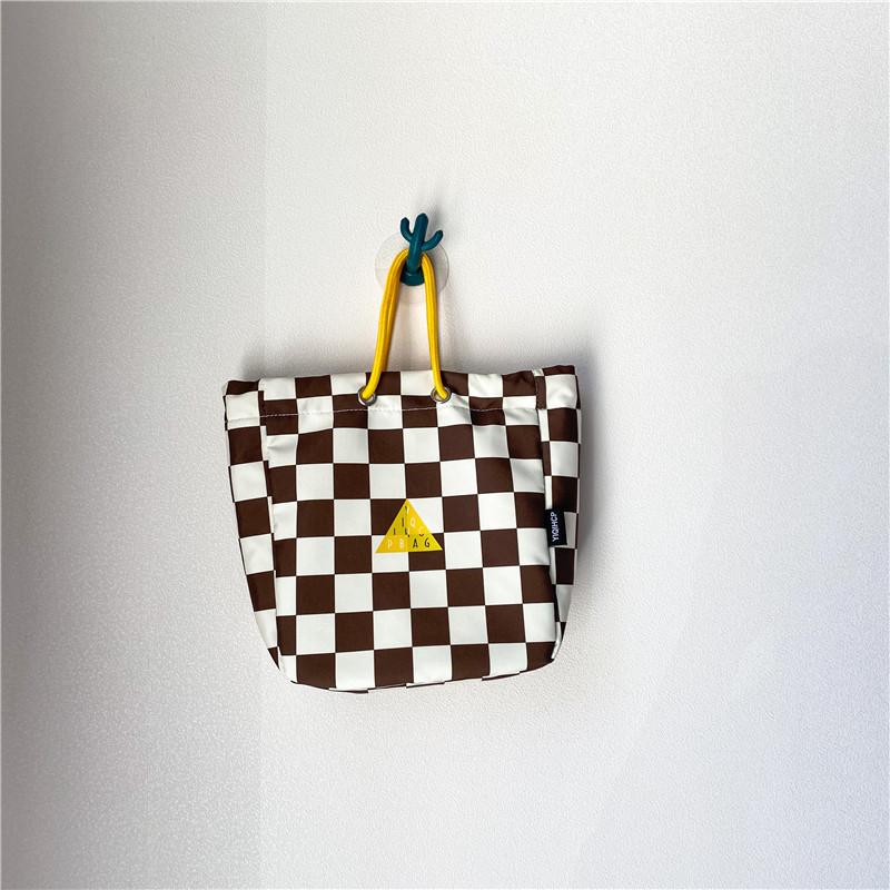 

Stylish Korean Kids Canvas Bag For Autumn Season Ideal For Preschool Children In Fashionable Plaid Design коричневый