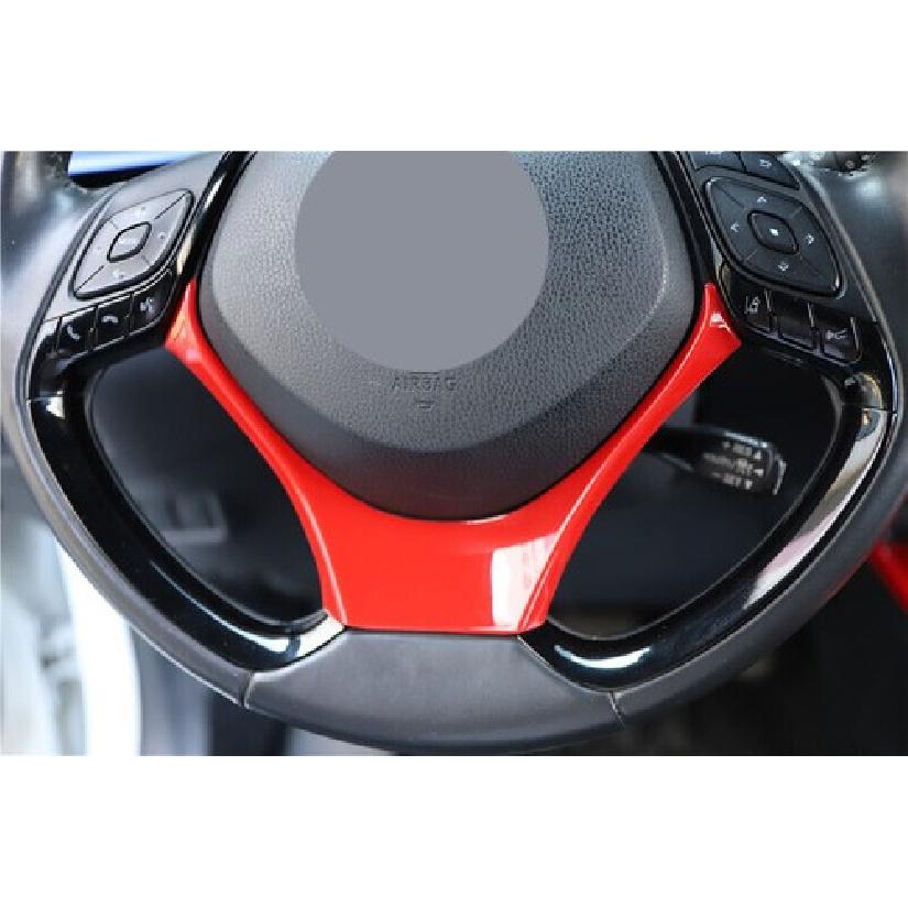 Steering Wheel U-Type Panel Cover Trim Bright Red For Toyota C-HR CHR 2018-
