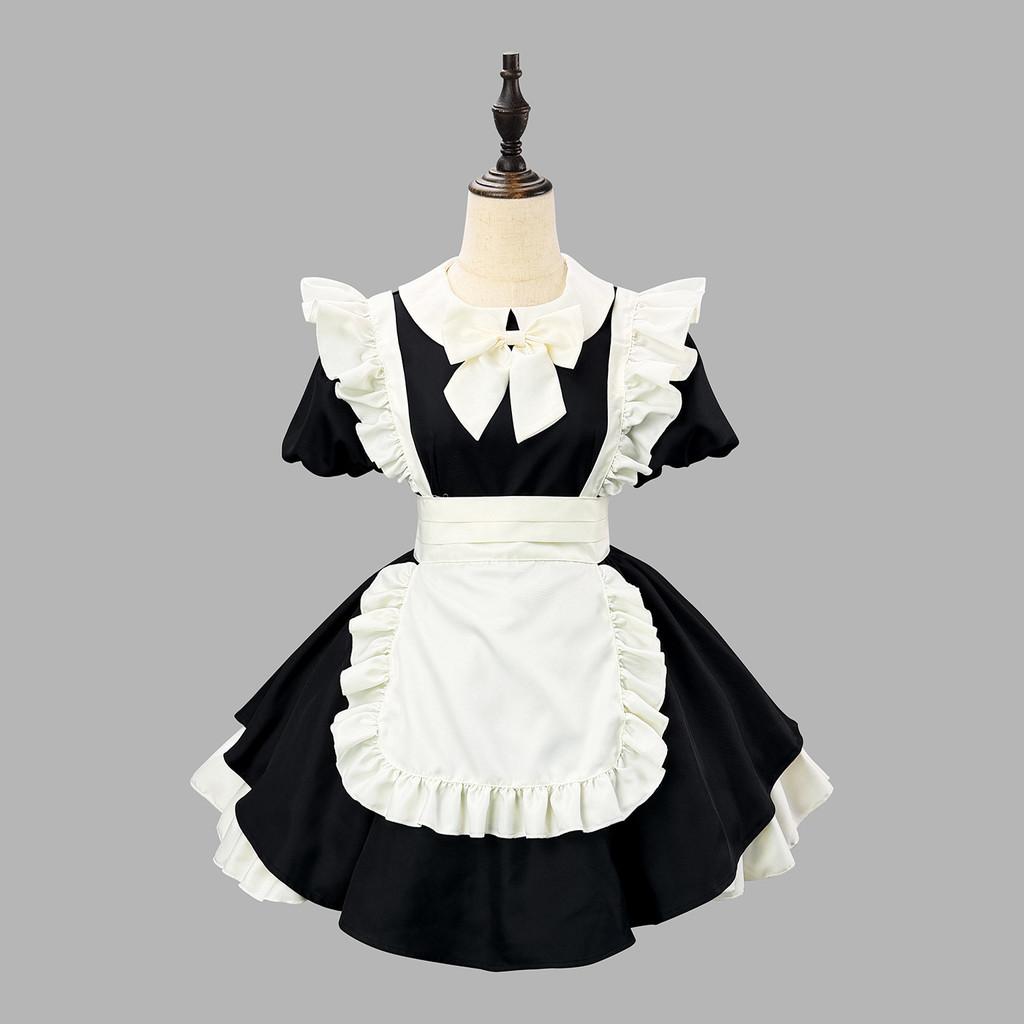 Japanese Anime Cosplay Maid Costume With Ruffle Edge For Girls And Teens