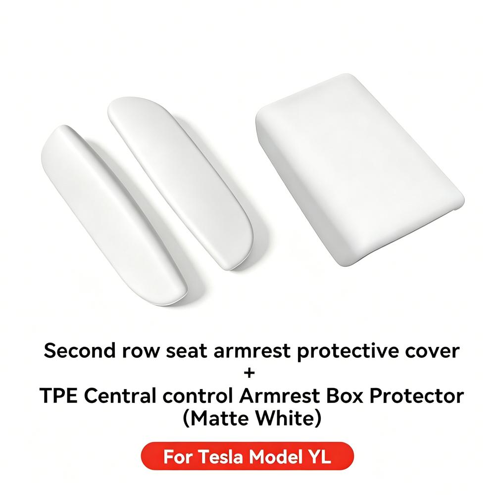 YZ For Tesla Model YL Second Row Door Armrest Protective Cover Soft Silicone Rear Handle Anti Wear Protection Car Interior