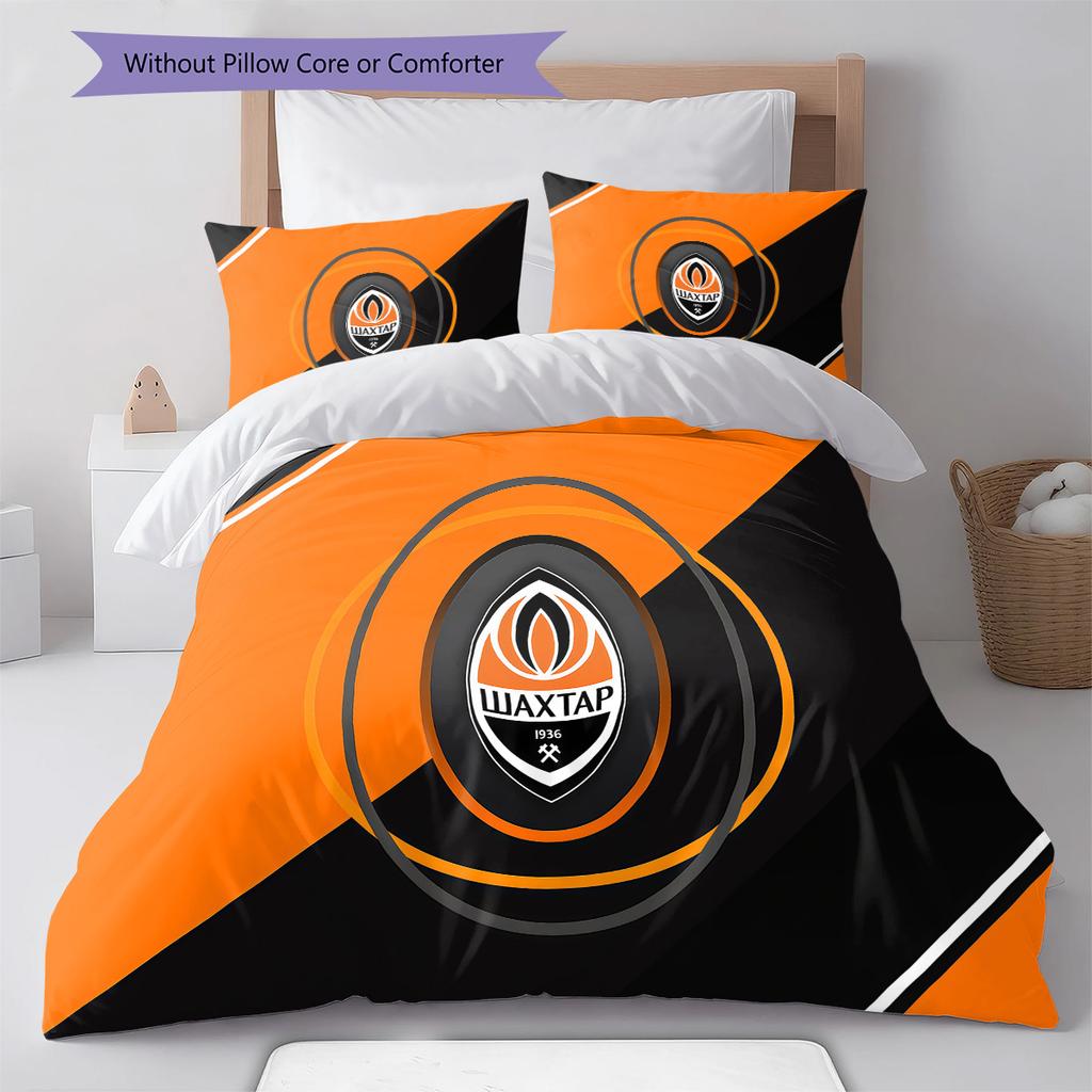 FC Shakhtar Donetsk TappetoMotivo Biancheria da Letto Trapunta Set Copripiumino Federa Decorazione Casa Regalo di Compleanno (1 * copripiumino + 2 * federa, senza nucleo)