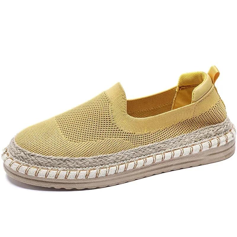 Womens Flat Slip On Canvas Summer Strap Loafers Ladies Casual Comfort Shoes Female Sneakers for Women Platform Loafers