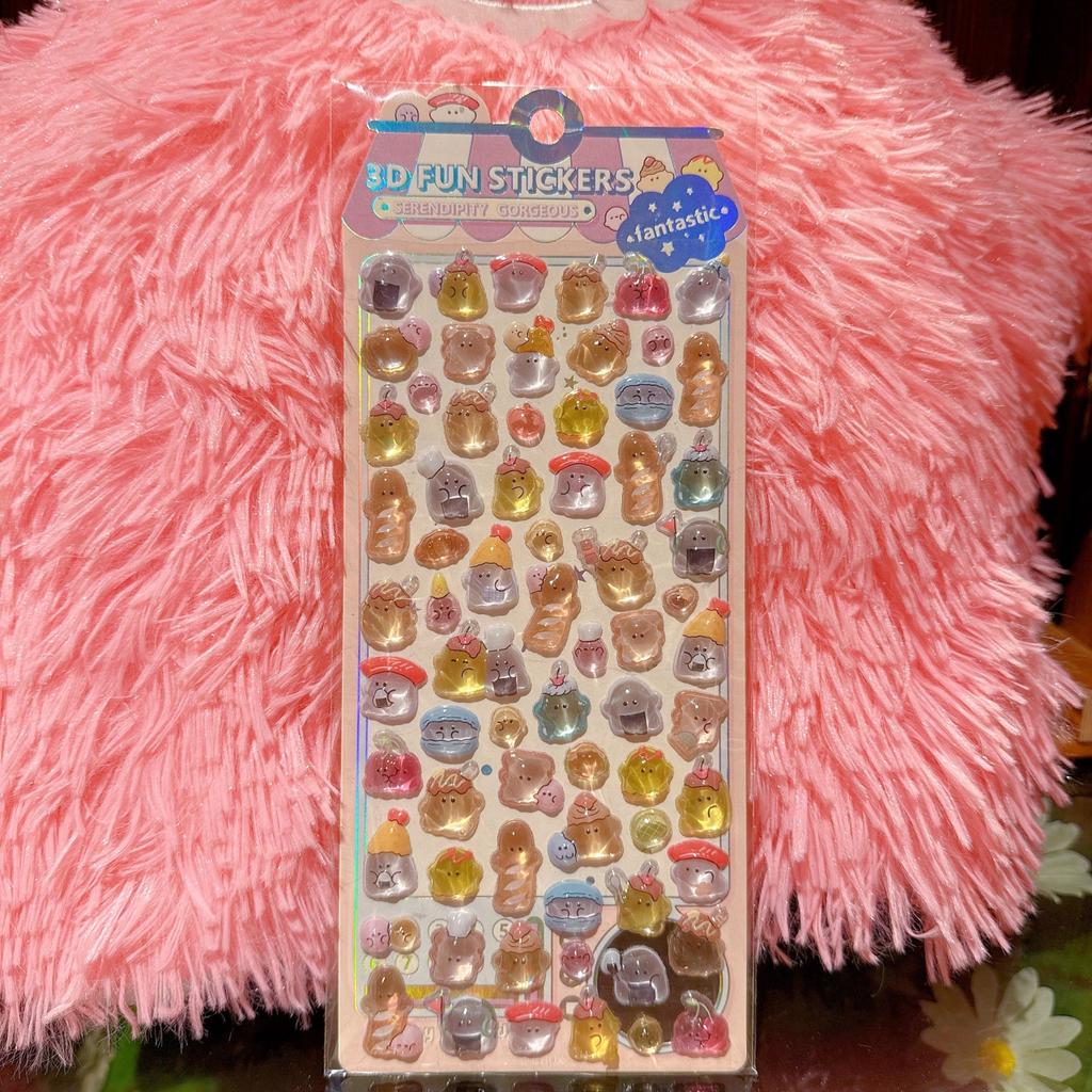 New 4 Pieces Kids' Cartoon Cute Soft Ghost 3D Stickers Adorable Decals for Phones Notebooks Pencil Cases BulingBulingStickers